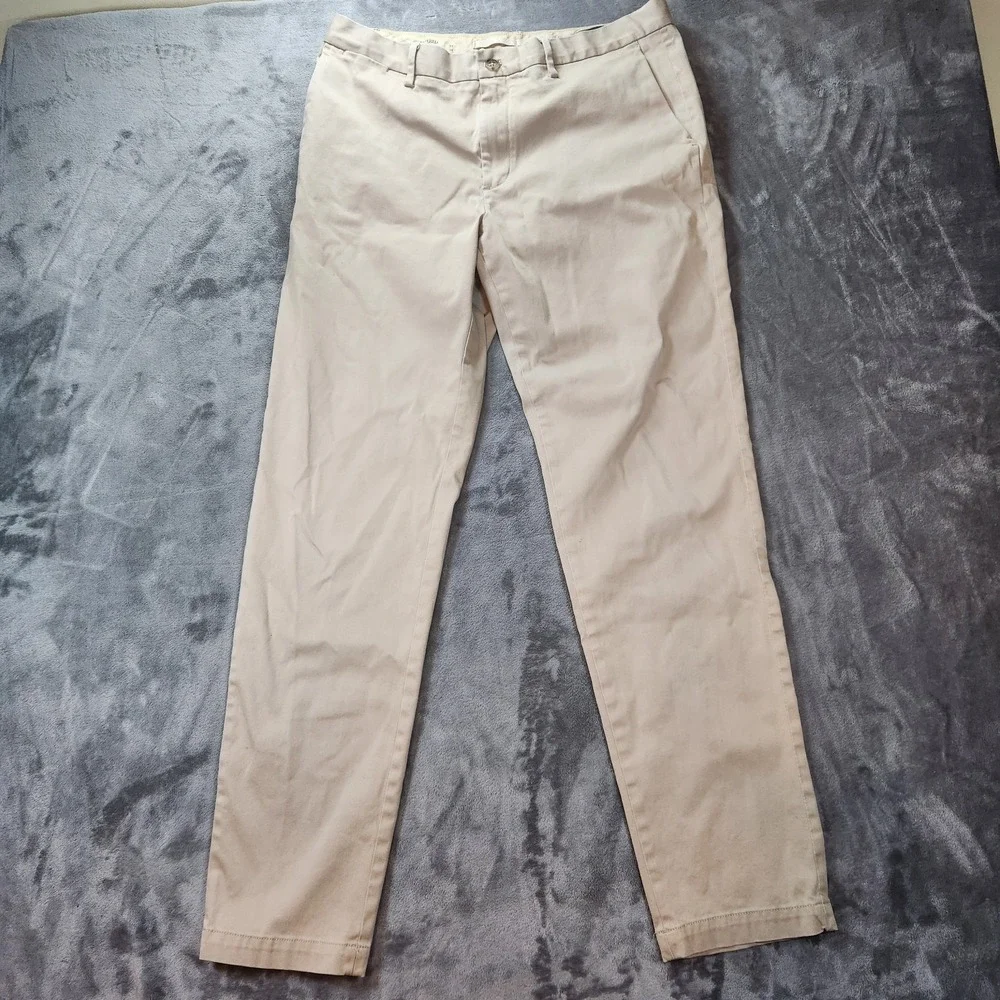 Banana Republic Chino Mens 34x34 Beige Rapid Movement RMC Tapered Stretch Preppy